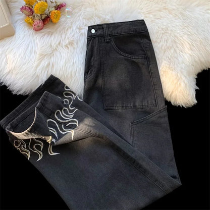 Vintage Flame Printed Jeans