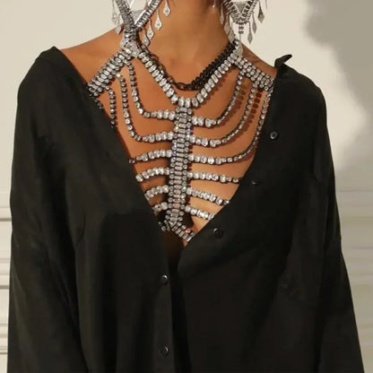 Body Jewelry Crystal Chest Chain