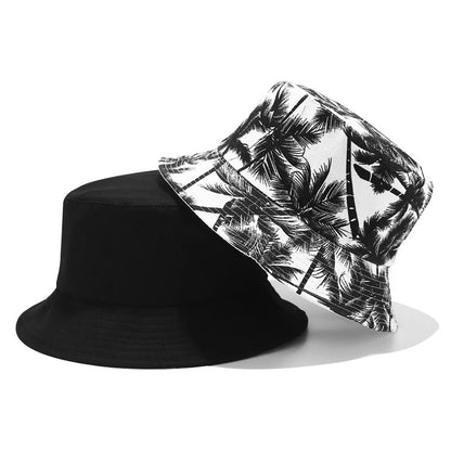 Unisex Double Sided Wearable Leaf Print Personality Bucket Hats