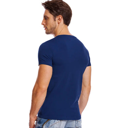 Solid V Neck T Shirt