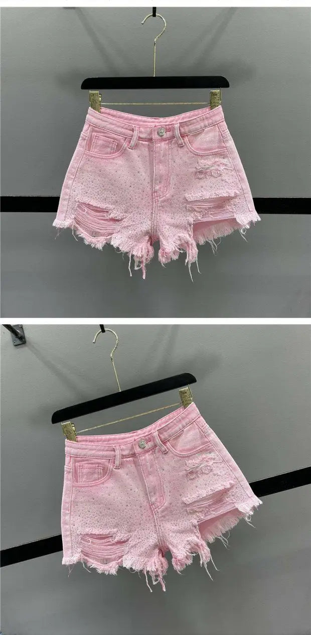 Rhinestone Denim Shorts