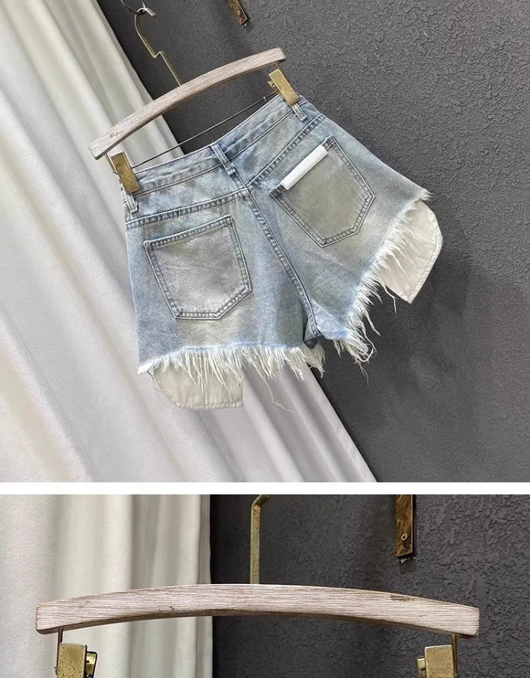 High-waisted Denim Shorts