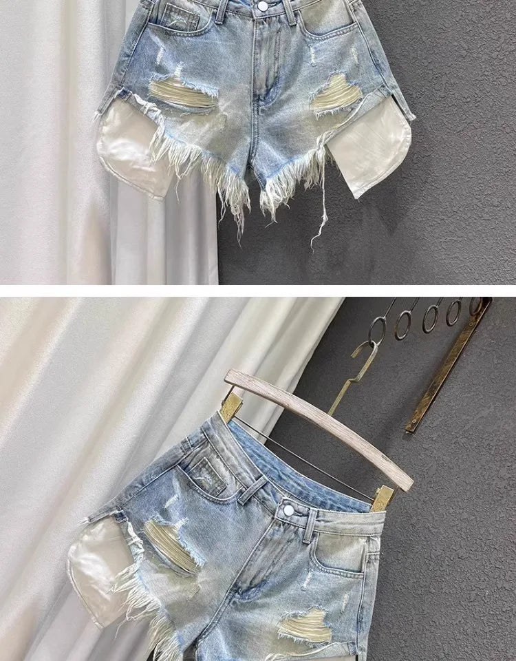 High-waisted Denim Shorts