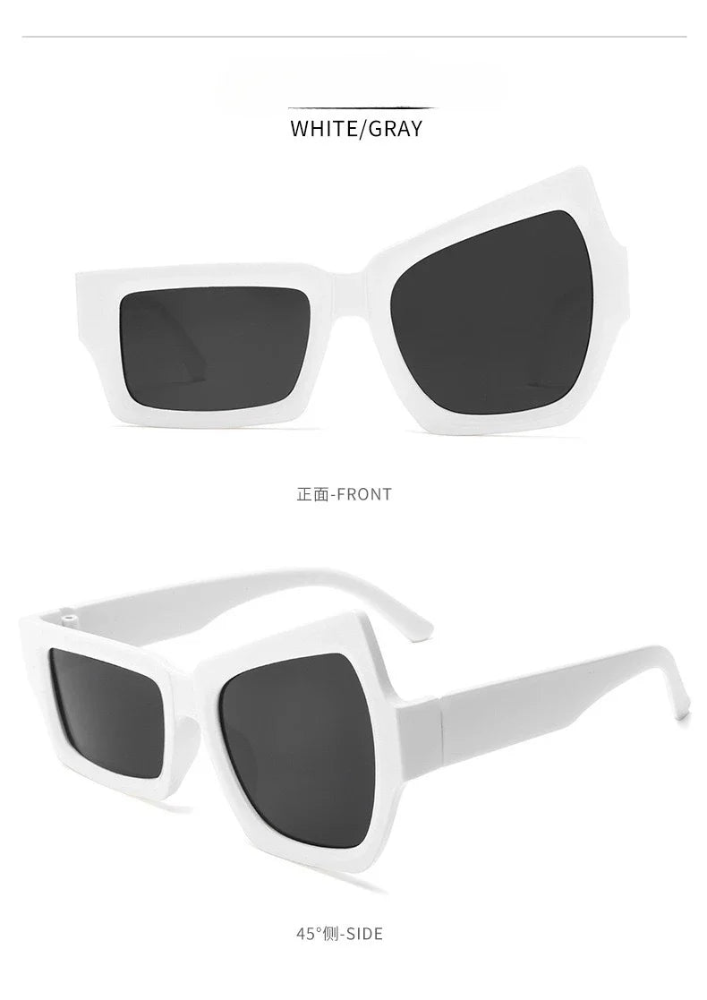 Fashion Irregular Square Sunglasses Asymmetrical Sun Glasses