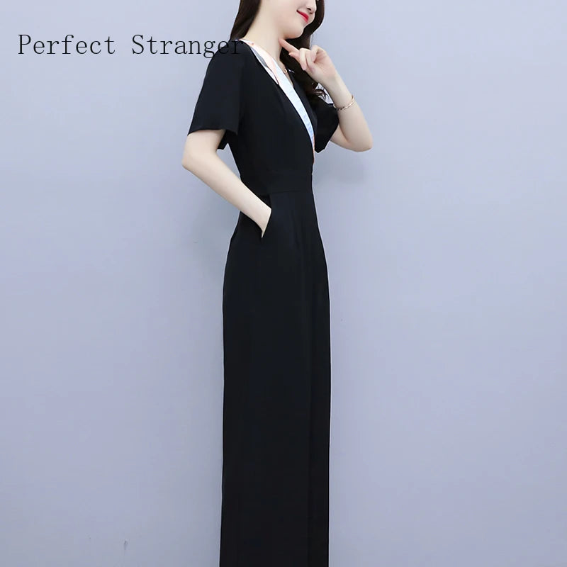 New High Waist  Casual Pants Elegant Wide Leg Jumper