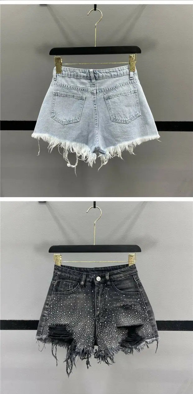 Rhinestone Denim Shorts