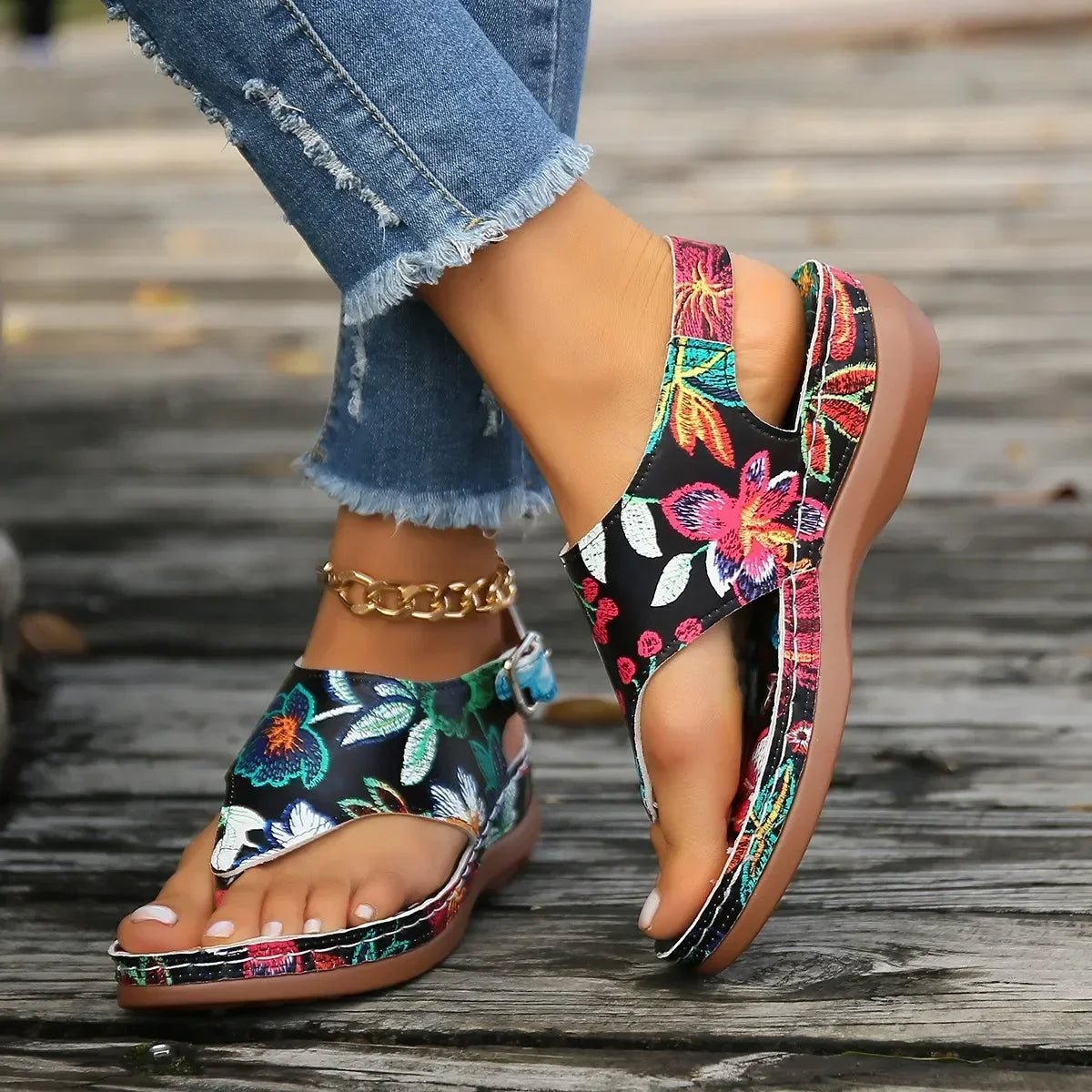 Retro Orthopedic Wedge Platform Sandals