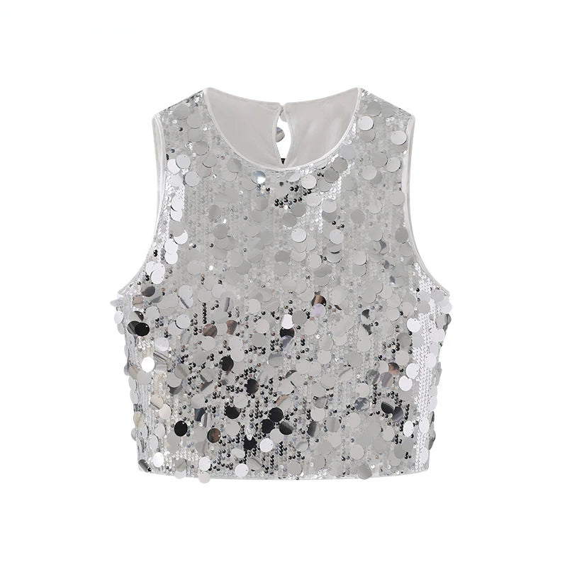 Sparkling sequin camisole vest