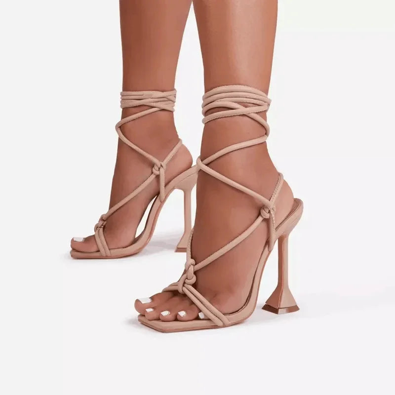 Ankle Straps Open Toe Pumps Gladiator Heel