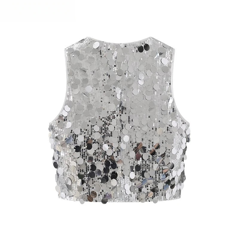 Sparkling sequin camisole vest