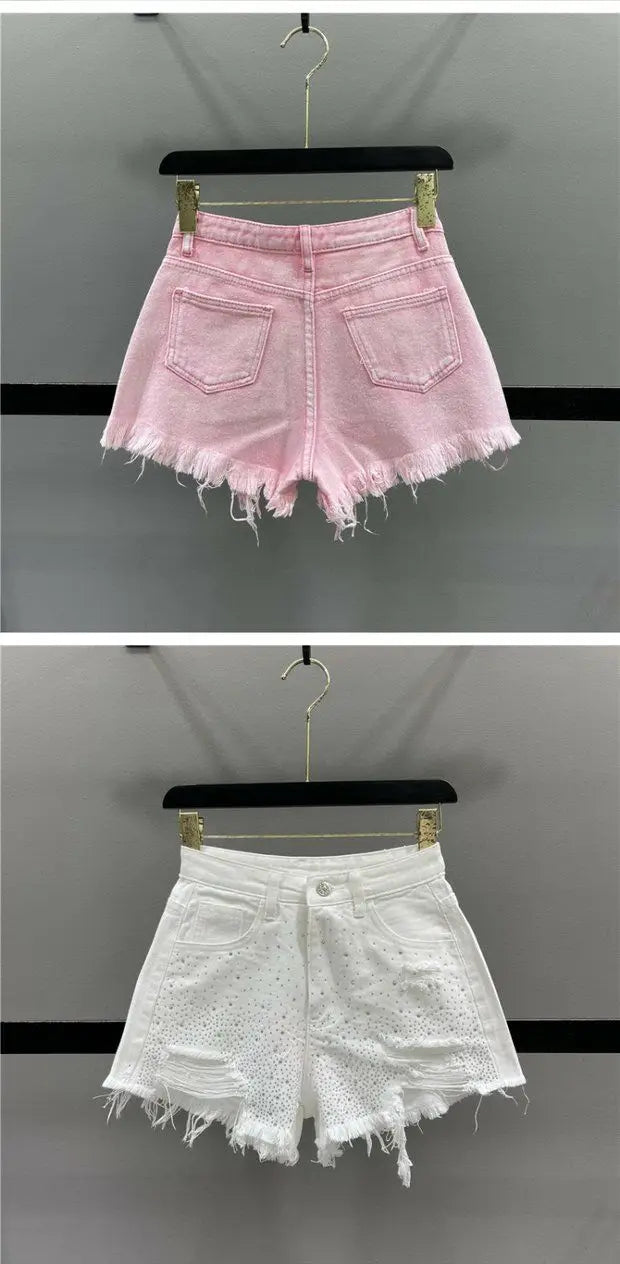 Rhinestone Denim Shorts