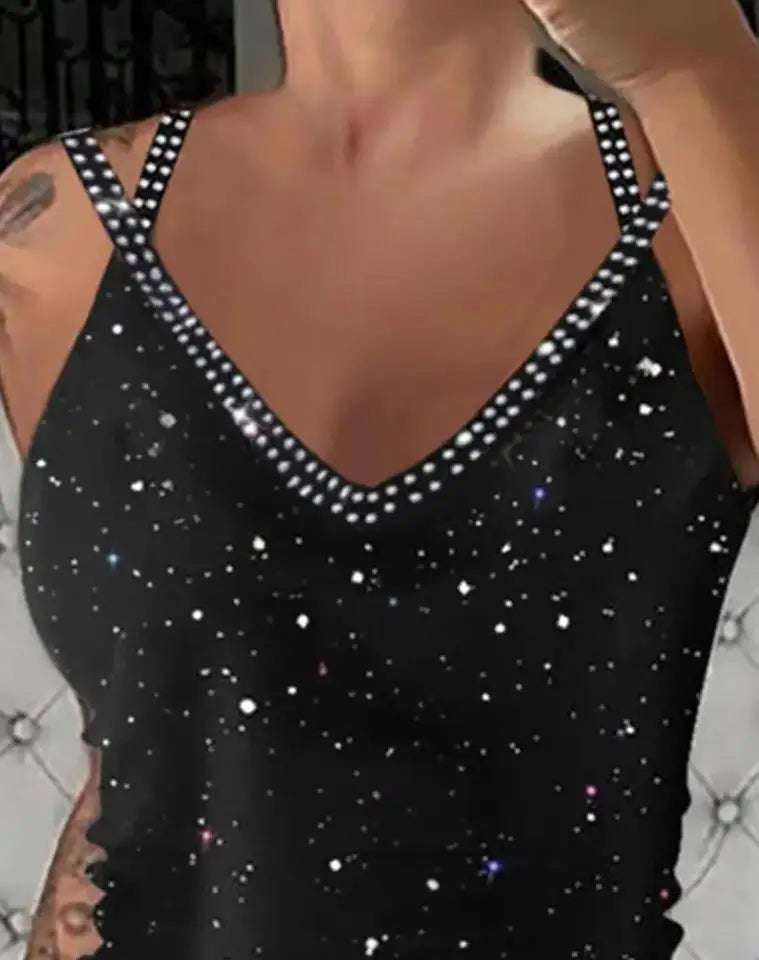 Tank Top V-Neck  Night Club Wear Summer Clothes