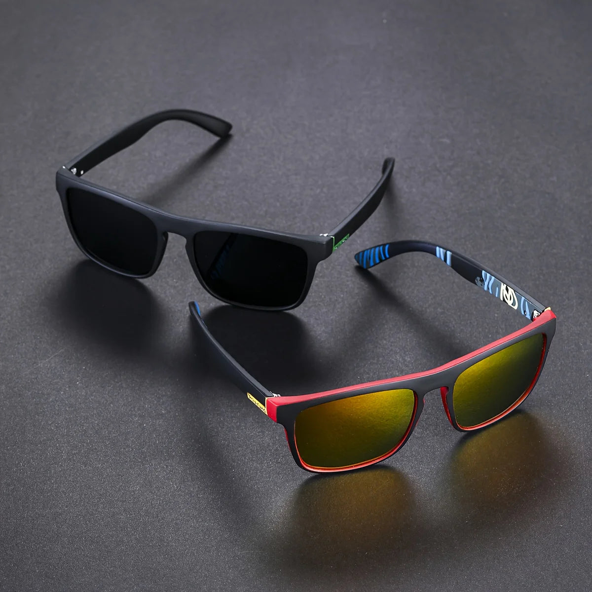 2pcs Square Polarized Sunglasses Anti Glare