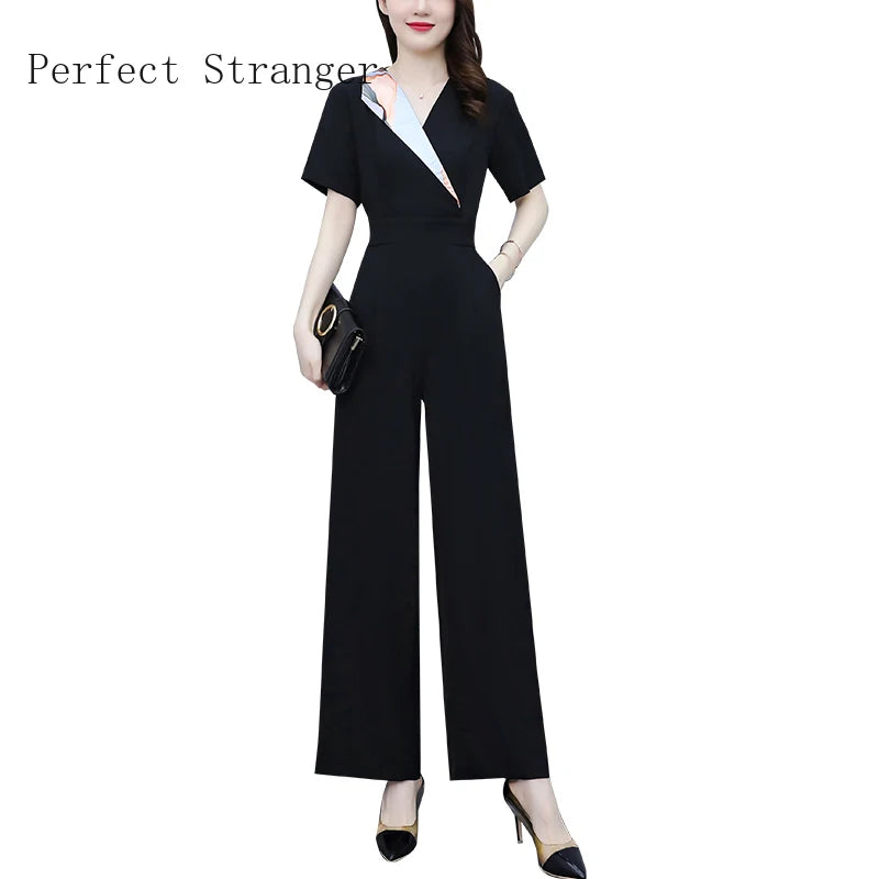 New High Waist  Casual Pants Elegant Wide Leg Jumper