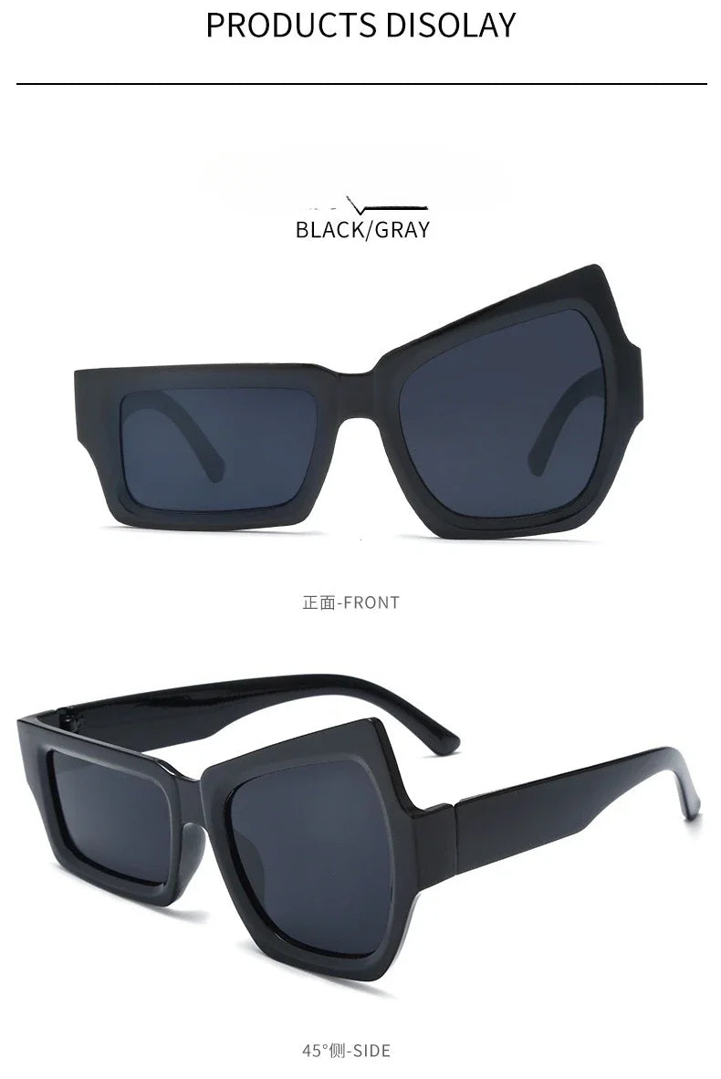 Fashion Irregular Square Sunglasses Asymmetrical Sun Glasses