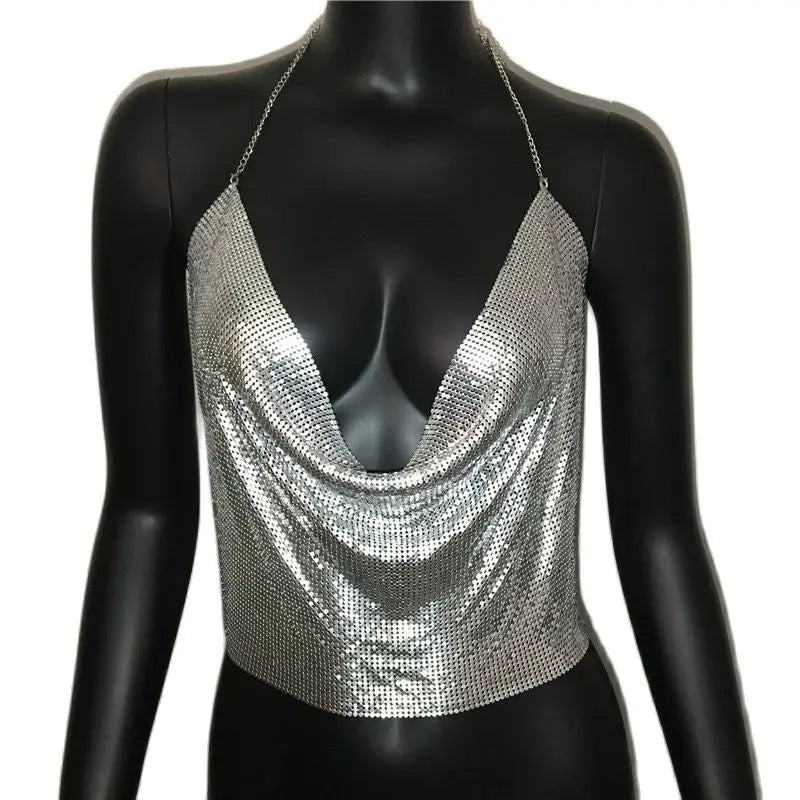 Sexy Metal Sequins Tank Top