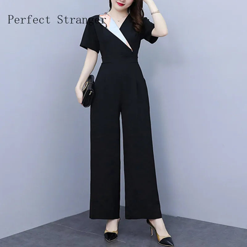 New High Waist  Casual Pants Elegant Wide Leg Jumper