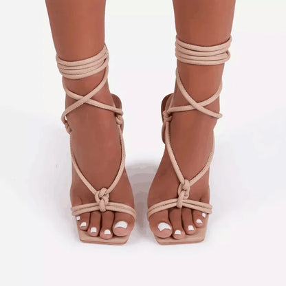 Ankle Straps Open Toe Pumps Gladiator Heel