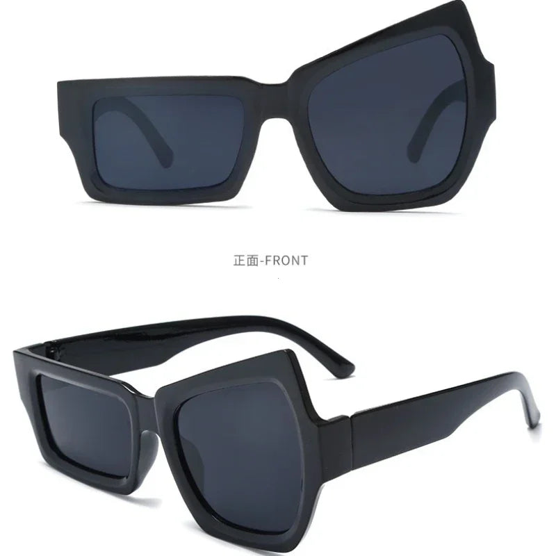 Fashion Irregular Square Sunglasses Asymmetrical Sun Glasses